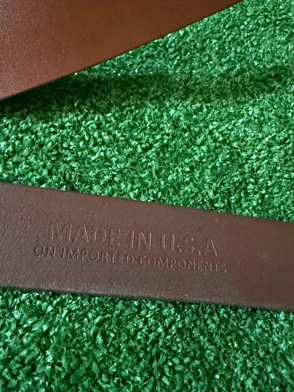 Men's Genuine Leather Basic Belt Square Metal Buckle Made in USA Size 38